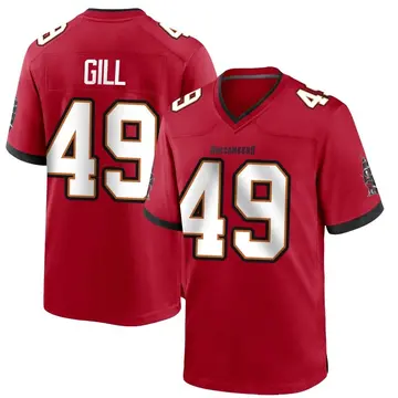 Men's Cam Gill Tampa Bay Buccaneers Game Red Team Color Jersey