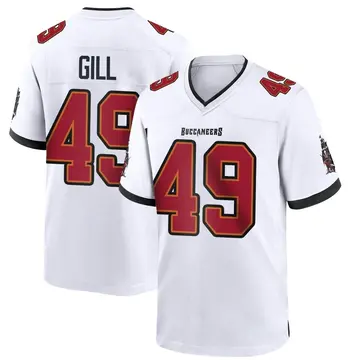 Men's Cam Gill Tampa Bay Buccaneers Game White Jersey