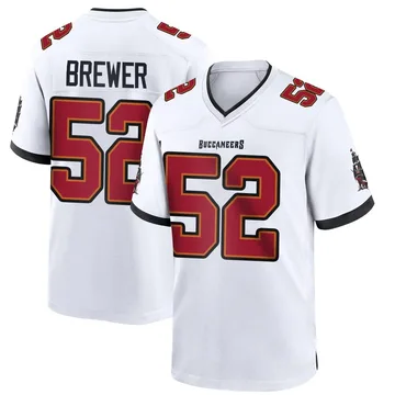 Men's C.J. Brewer Tampa Bay Buccaneers Game White Jersey