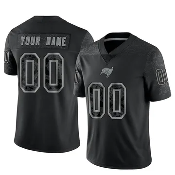 Men's Custom Tampa Bay Buccaneers Limited Black Reflective Jersey