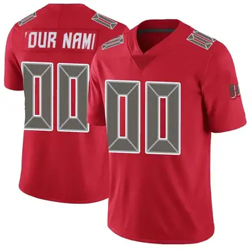 Men's Custom Tampa Bay Buccaneers Limited Red Color Rush Jersey