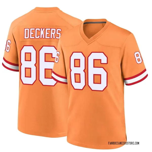 Men's Evan Deckers Tampa Bay Buccaneers Game Orange Throwback Jersey