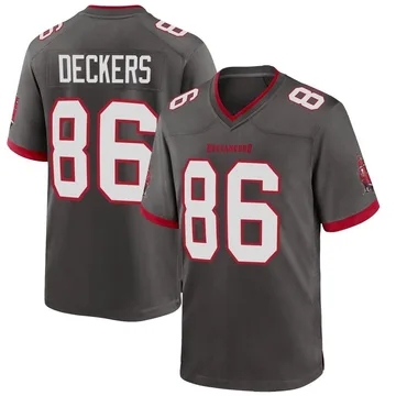 Men's Evan Deckers Tampa Bay Buccaneers Game Pewter Alternate Jersey