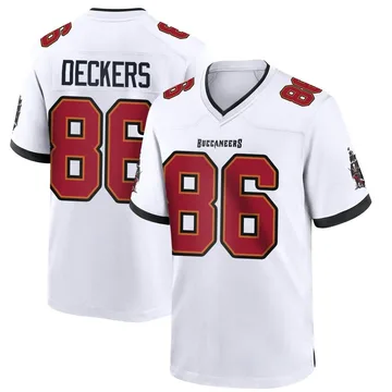 Men's Evan Deckers Tampa Bay Buccaneers Game White Jersey