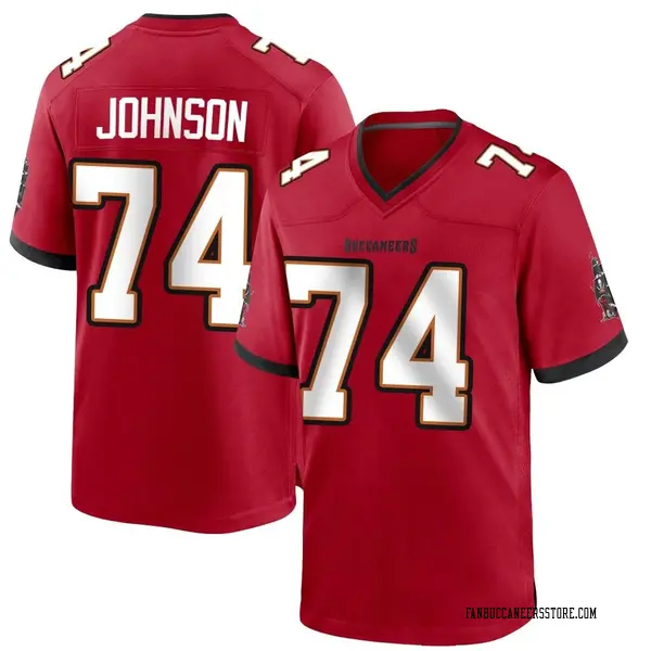 Men's Fred Johnson Tampa Bay Buccaneers Game Red Team Color Jersey