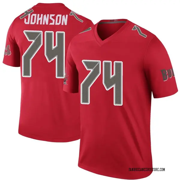Men's Fred Johnson Tampa Bay Buccaneers Legend Red Color Rush Jersey