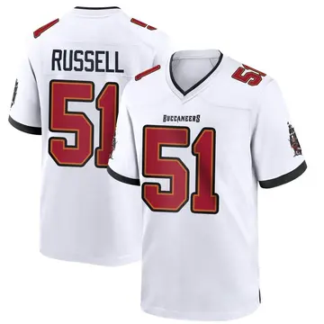 Men's J.J. Russell Tampa Bay Buccaneers Game White Jersey