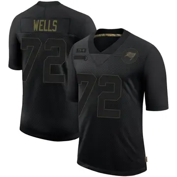 Men's Josh Wells Tampa Bay Buccaneers Limited Black 2020 Salute To Service Jersey