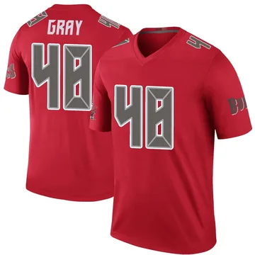 Men's J.T. Gray Tampa Bay Buccaneers Legend Red Color Rush Jersey