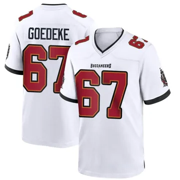 Men's Luke Goedeke Tampa Bay Buccaneers Game White Jersey
