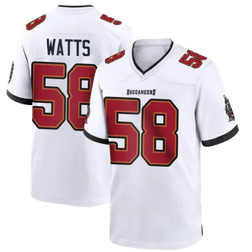 Men's Markees Watts Tampa Bay Buccaneers Game White Jersey