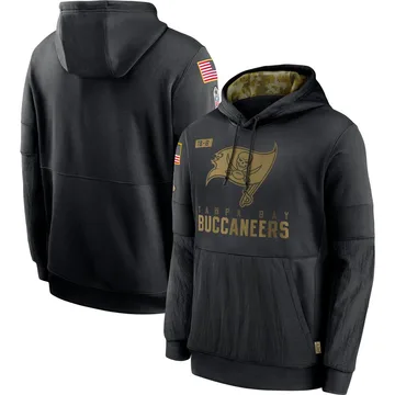Men's Tampa Bay Buccaneers Black 2020 Salute to Service Sideline Performance Pullover Hoodie