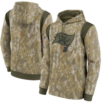 Men's Tampa Bay Buccaneers Camo 2021 Salute To Service Therma Performance Pullover Hoodie