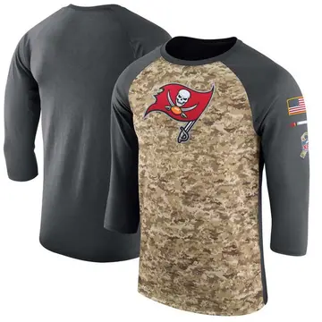 Men's Tampa Bay Buccaneers Legend Camo/Anthracite Salute to Service 2017 Sideline Performance Three-Quarter Sleeve T-Shirt