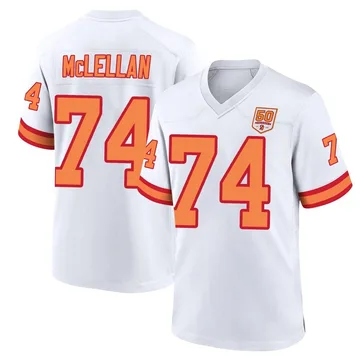Men's Tyler McLellan Tampa Bay Buccaneers Game White '76 50th Season Jersey