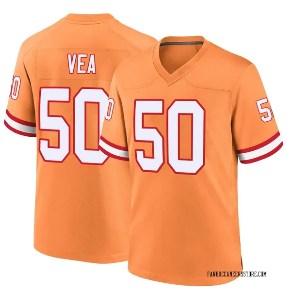 Men's Vita Vea Tampa Bay Buccaneers Game Orange Throwback Jersey