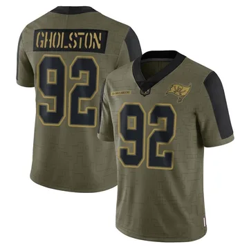 Men's William Gholston Tampa Bay Buccaneers Limited Olive 2021 Salute To Service Jersey