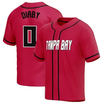 Men's Yaya Diaby Tampa Bay Buccaneers Red Baseball Button-Up Jersey