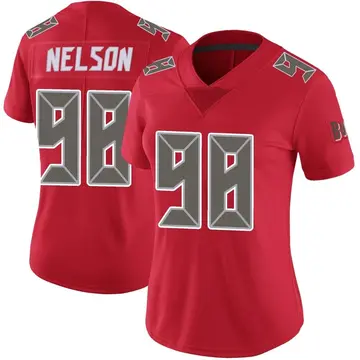 Women's Anthony Nelson Tampa Bay Buccaneers Limited Red Color Rush Jersey