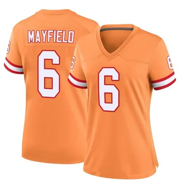 Women's Baker Mayfield Tampa Bay Buccaneers Game Orange Throwback Jersey