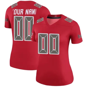 Women's Custom Tampa Bay Buccaneers Legend Red Color Rush Jersey