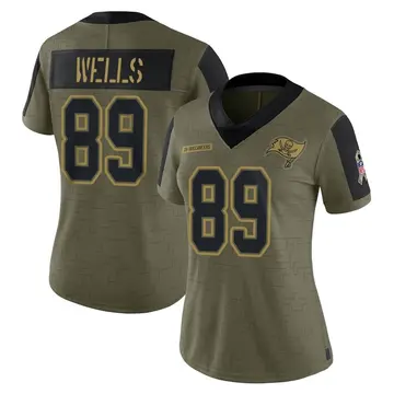 Women's David Wells Tampa Bay Buccaneers Limited Olive 2021 Salute To Service Jersey