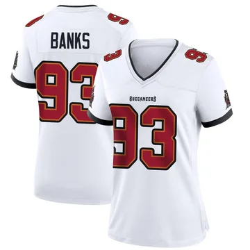 Women's Eric Banks Tampa Bay Buccaneers Game White Jersey