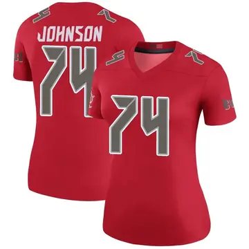 Women's Fred Johnson Tampa Bay Buccaneers Legend Red Color Rush Jersey