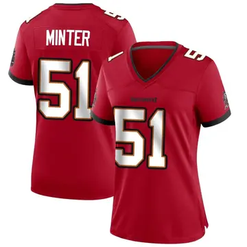 Women's Kevin Minter Tampa Bay Buccaneers Game Red Team Color Jersey
