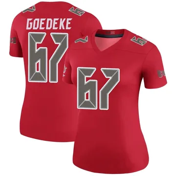 Women's Luke Goedeke Tampa Bay Buccaneers Legend Red Color Rush Jersey