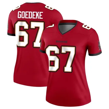 Women's Luke Goedeke Tampa Bay Buccaneers Legend Red Jersey