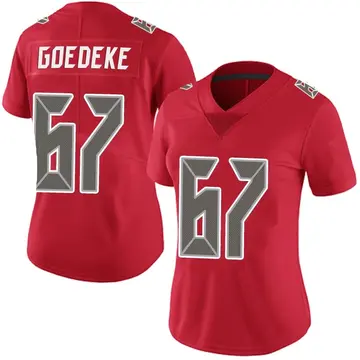 Women's Luke Goedeke Tampa Bay Buccaneers Limited Red Team Color Vapor Untouchable Jersey