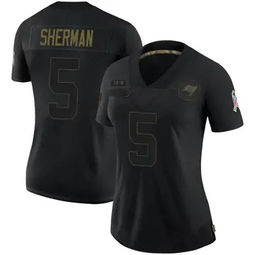 Women's Richard Sherman Tampa Bay Buccaneers Limited Black 2020 Salute To Service Jersey