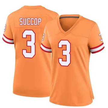 Women's Ryan Succop Tampa Bay Buccaneers Game Orange Throwback Jersey