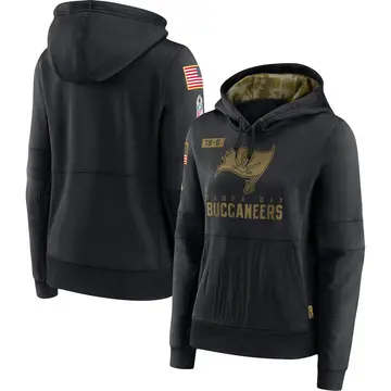 Women's Tampa Bay Buccaneers Black 2020 Salute to Service Performance Pullover Hoodie