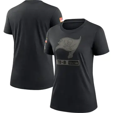 Women's Tampa Bay Buccaneers Black 2020 Salute To Service Performance T-Shirt