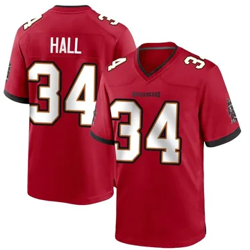 Youth Bryce Hall Tampa Bay Buccaneers Game Red Team Color Jersey