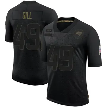 Youth Cam Gill Tampa Bay Buccaneers Limited Black 2020 Salute To Service Jersey