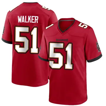 Youth David Walker Tampa Bay Buccaneers Game Red Team Color Jersey