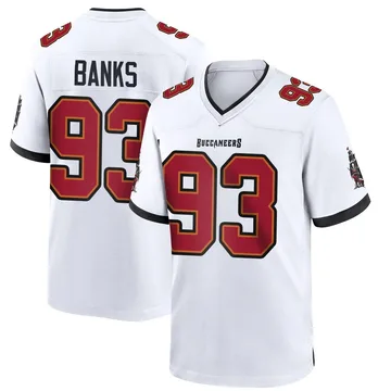 Youth Eric Banks Tampa Bay Buccaneers Game White Jersey