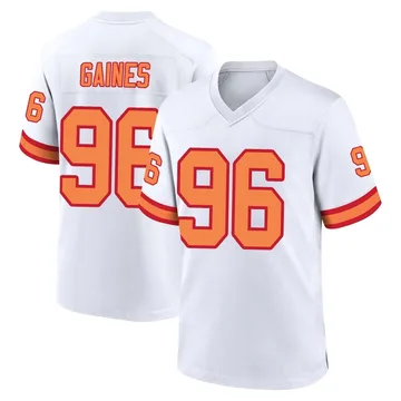 Youth Greg Gaines Tampa Bay Buccaneers Game White '76 Jersey