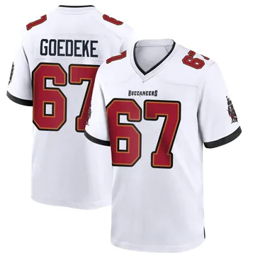 Youth Luke Goedeke Tampa Bay Buccaneers Game White Jersey
