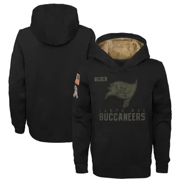 Youth Tampa Bay Buccaneers Black 2020 Salute to Service Pullover Performance Hoodie