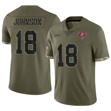 Youth Tyler Johnson Tampa Bay Buccaneers Limited Olive 2022 Salute To Service Jersey